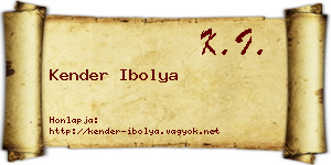 Kender Ibolya névjegykártya