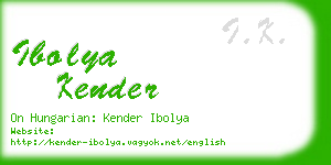 ibolya kender business card